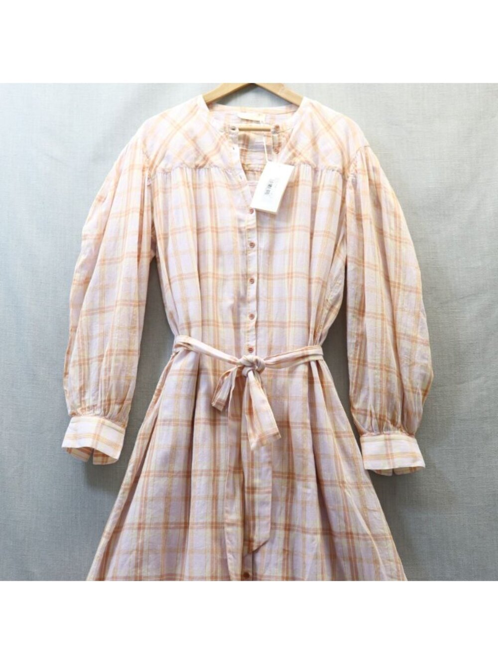 Ulla Johnson Fayette Plaid Midi Shirt Dress Size with Slip 12 NWT - Picture 6 of 16